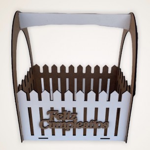 Cesta Mdf Blanca Grande